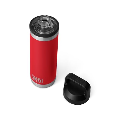 Image of YETI Rambler 18 oz Bottle, Leakproof, Vacuum Insulated, Stainless Steel with Chug Cap, Rescue Red