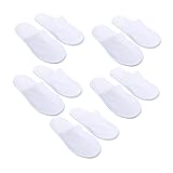 TOVINANNA 5 Paare Atmungsaktive Baumwoll Hausschuhe Rutschfest für Damen und Herren Hotelspa Gästehausschuhe für Reisen Kurzzeitmiete Langlebig Zufälliges Design