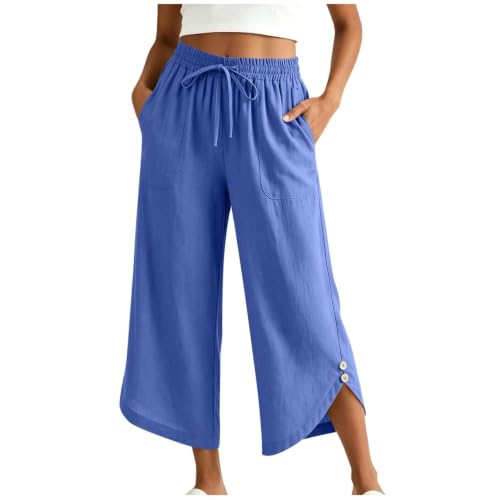 Pantalon cargo léger en lin respirant et confortable pour fille