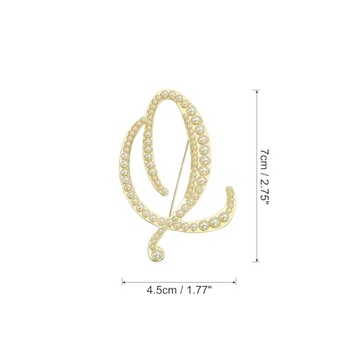 Image of PATIKIL Letter Brooch Pins, Pearl Initial Alphabet Letter Lapel Badges Pin for Women Men Girl Wife Suits Clothes Dress Bouquet Coat Hat Bag Craft Party