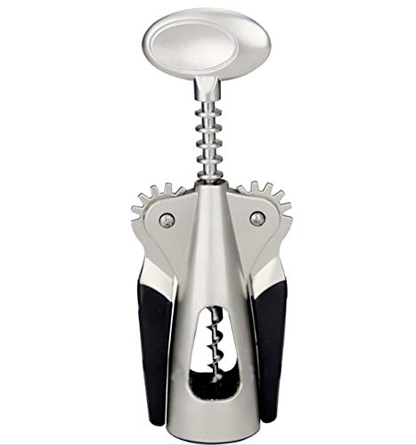 Stainless Steel Double Wing Multifunction Bottle Opener for Beer All-in-one Wine Corkscrew and Black Handle Opener Metal Wing Corkscrew Opener