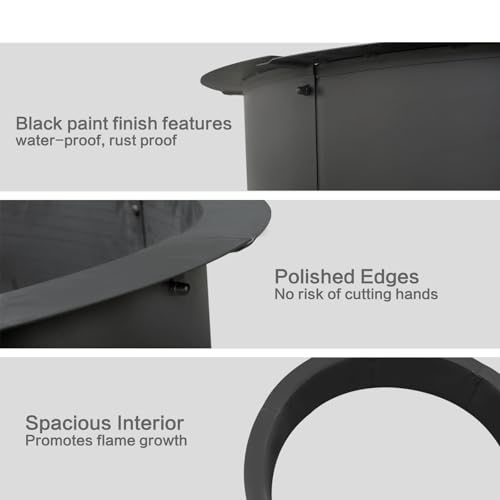 image for SoulMate Outdoor Fire Pit Ring 36 Inch Inner(40 Inch Outer),Heavy Duty