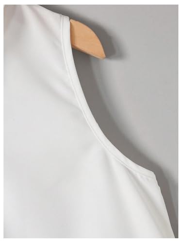 Women's Bow Back Blouse Collar Neck Button Down Vest Sleeveless Asymmetrical Split Blouse Top Tank4