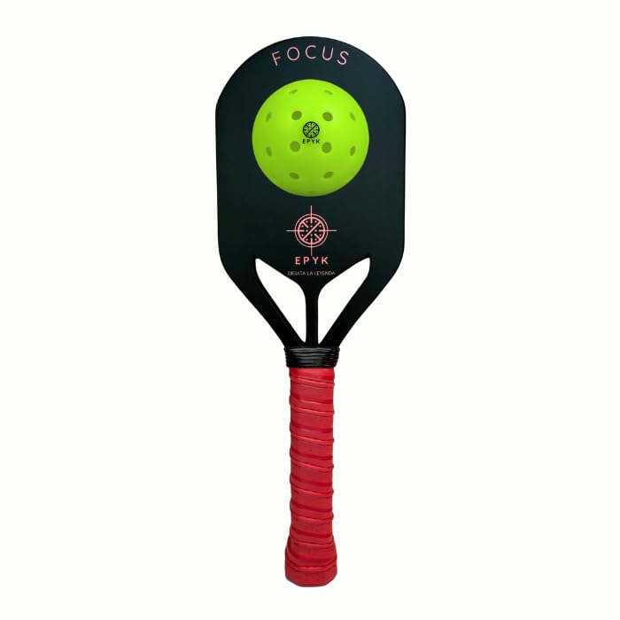 EPYK Racchetta da pickleball di tecnica e allenamento Focus Edgeless, 222 grammi, impugnatura lunga ergonomica, fibra di carbonio T700 e polipropilene Honeycomb