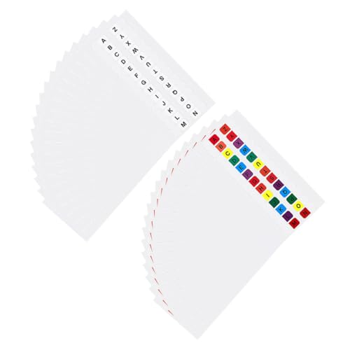 LIFKOME 20枚 索引ラベル カラフル防水アルファベット タブ付付箋 薄型貼ってはがせるノート用ページマーカー 学生 教師 オフィス向け便利な