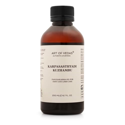 Art of Vedas Karpasasthyadi Kuzhambu 200 ml – Aceite tradicional ayurvédico para masajes y corporales | Formulación de hierbas en aceite de sésamo | Para abhyanga, autocuidado, yoga y rituales de