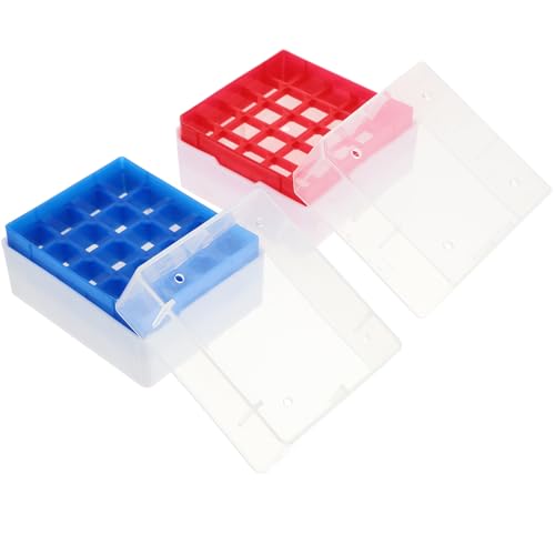 POPETPOP Étui à Flacons Pp 2pcs Design Multi-compartiments pour Organiser et Protéger Tubes de Congélation en Laboratoire Bleu Couleur Aléatoire