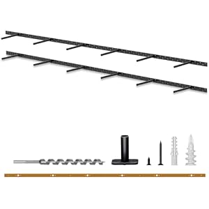 2pcs Floating Shelf Bracket Heavy Duty Floating Mantel Bracket Black Metal Decorative Floating Shelf Hardware Hidden Shelving Mounting Brackets (70″X6″X1″)