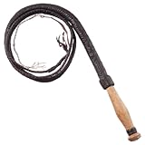 Tough 1 Swivel Handle Hand Braided Bull Whip, Assorted Leather, 6'