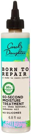 Carol's Daughter Born To Repair 60-Second Moisture Hair Treatment, Hydrating, Detangling Hair Care for Curls with Shea Butter, 6.8 Fl Oz