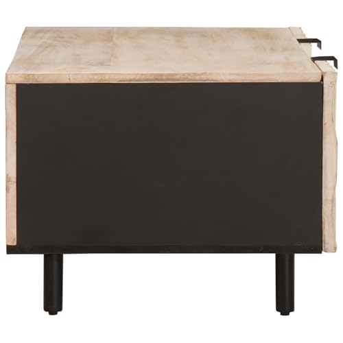 Table de salon rectangulaire blanche pour ranger et désencombrer le canapé