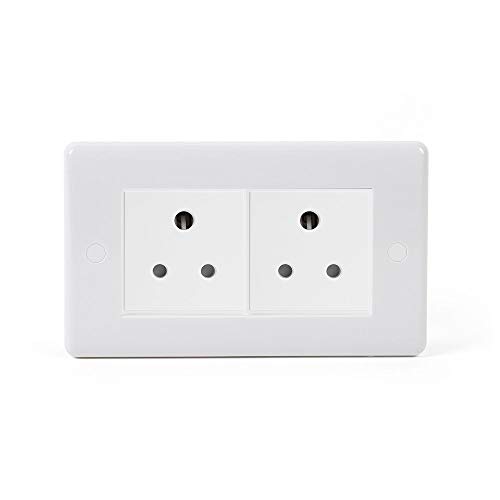 Lieber Silk White 2 Gang 5 Amp Wall Double Plug Socket - Curved Edge