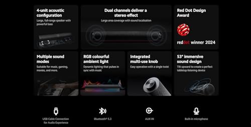 XIAOMI Desktop Speaker Altavoz Inalámbrico Bluetooth Con Iluminación RGB Negro