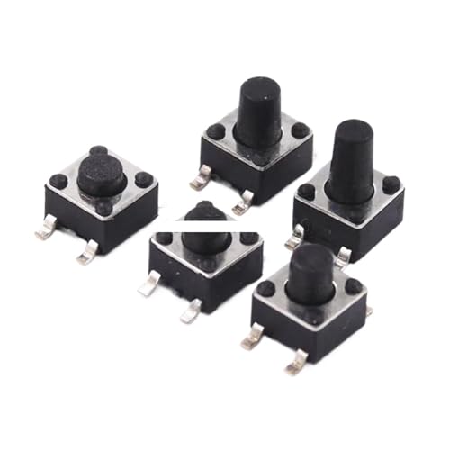 POWTAXBJGD 4.5x4.5mm Panel PCB Momentary Tactile Tact Push Button Switch SMT 4pin 4.5x4.5x3.8/4.3/5/6/7 MM 4.5 * 4.5 * 3.8MM 4.3MM 5MM 6MM(4.5x4.5x5mm)