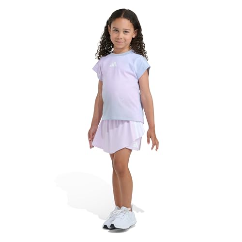 Image of adidas Baby Girls 2-Piece Box T-Shirt & Faux Wrap Skort Set