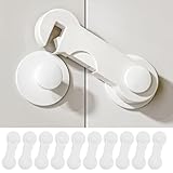 10 Pack Child Locks for Cabinets, White Baby Proof Cabinet Lock Child Safety Locks with Adhesive (No Drilling) for Drawers Cupboards Fridge