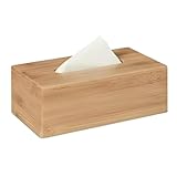 Caja para Pañuelos de Bambú, 22.2x12x8cm