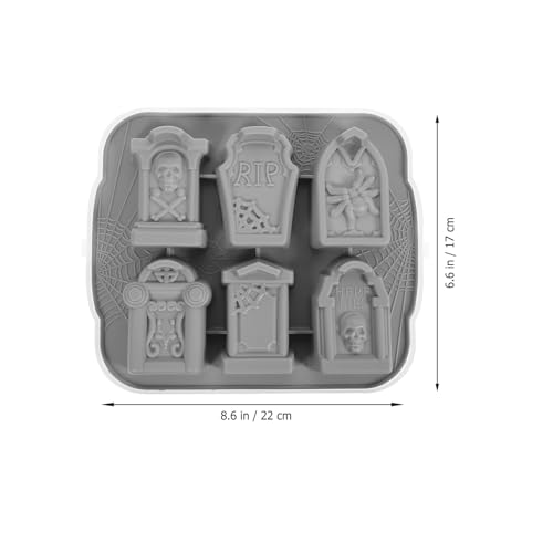 Bandeja de hielo silicona Halloween con tapa Gris miniatura 2