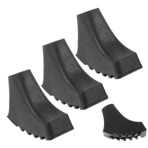 IWOWHERO 4pcs Rubber Cane Tips Walking Pole Tips Small Rubber Cane Tips Rubber Climbing Cane Foot Cover Black