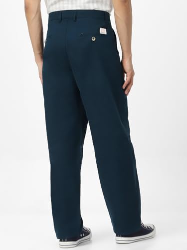 Image of Urbano Fashion Men's Loose Baggy Fit Solid Chino Trousers Non-Stretchable