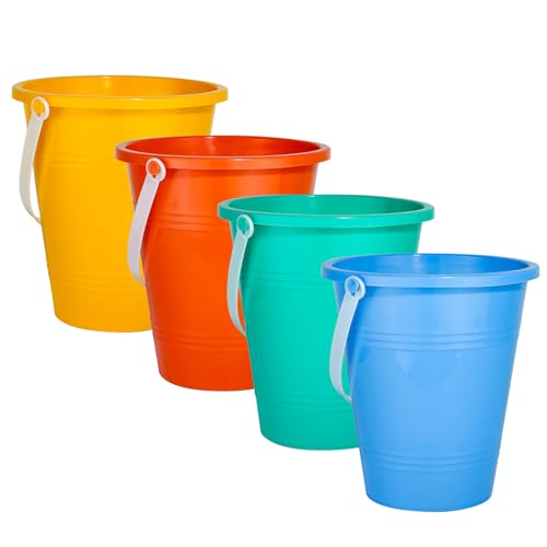 Holady 8 Inch Large Sand Beach Buckets Pail,Sand Bucket Water Bucket for Beach Fun Great Summer Party Accessory