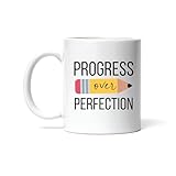 tazza in ceramica progress over perfection kindergarten teacher coffee mug personalizzata mug durevole per uomo donna colazione compleanno 330ml