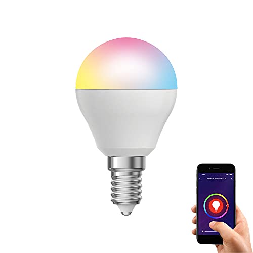 Bombillas Alexa KV470PRVBCCT Xanlite - Bombilla LED conectada SMD E14 P45 de 6 W con variación de color y luminosidad, bombilla conectada...