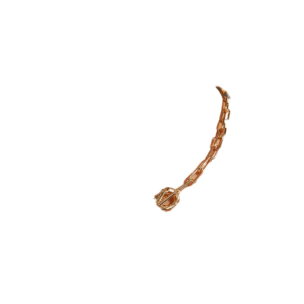 Wiwpar Paper Clip Necklace Pearl Vintage Chunky Link Chain Fashion Retro Charm Gold for Women and Girls