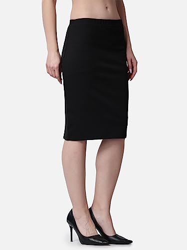 Image of POPWINGS Casual Solid Pencil Skirt for Women || Knee-Length Skirt for Women || Stylish Mini Skirt for Women || Summer Pencil Skirt for Women