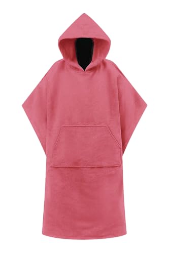 MORGEN SKY お着替えポンチョ サーフポンチョ サーフィンポンチョ サウナポンチョ タオル 水泳タオル バスローブ サウナ お着替え 速乾吸水 防寒 厚手 半袖 ダイビング スイム お風呂上りに YUYI02 (ピンク)（Amazon）
