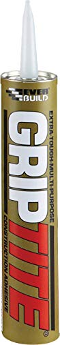Price comparison product image Everbuild Griptite Solvent Based Extra Tough Multi-Purpose Adhesive For Interior And Exterior Use High Grab Buff Colour 310ml Cartridge