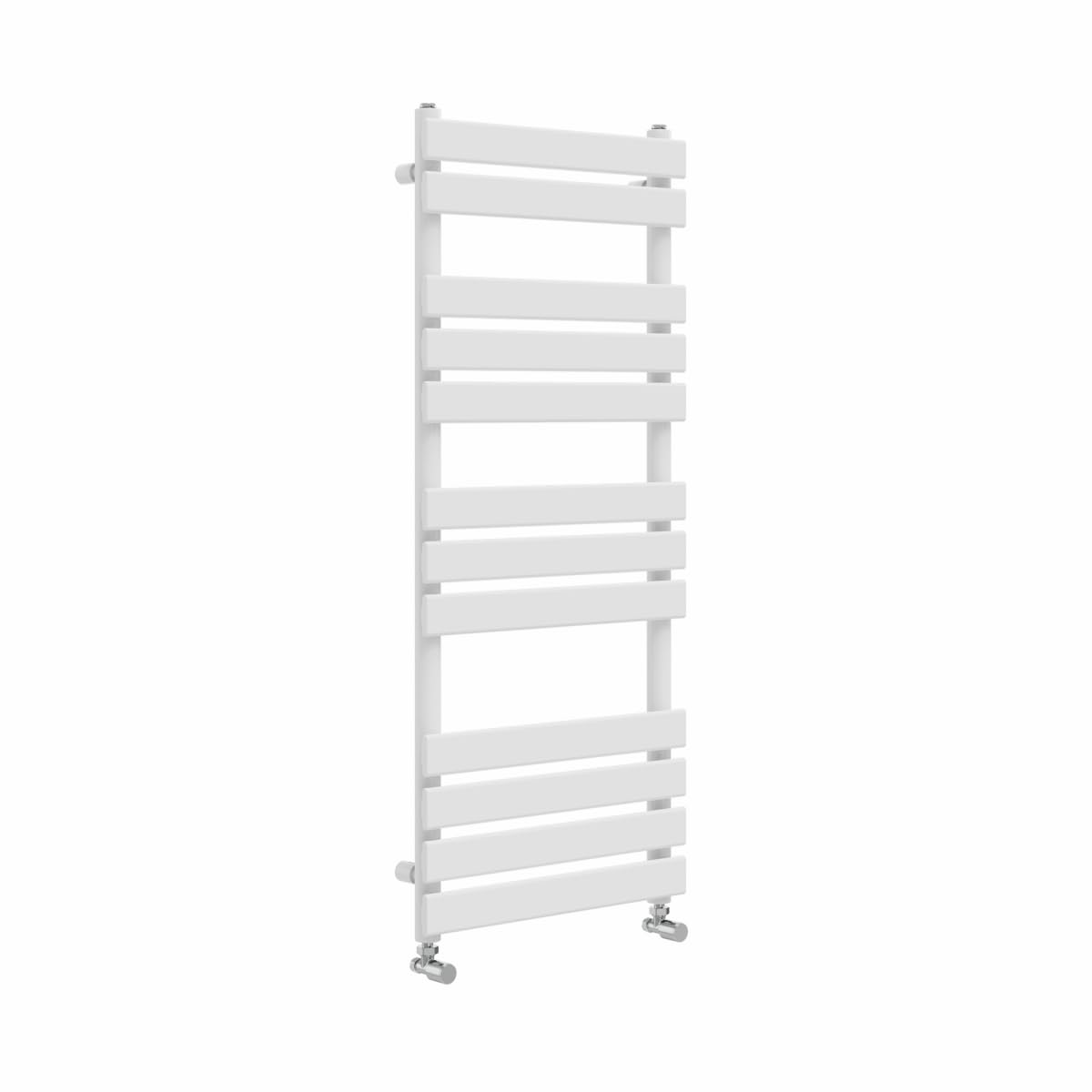 Warmehaus White Flat Panel Heated Towel Rail Radiator Ladder Rad 1200 X 500Mm Bathroom Central Heating Towel Warmer