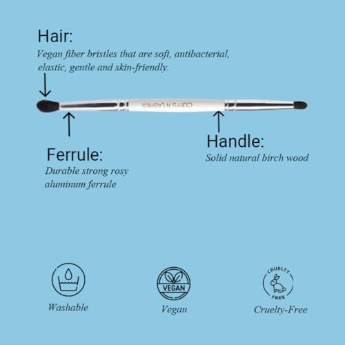 Image of Cuffs N Lashes Dual Makeup Brush | 2-in-1 Small Smudger &Pencil Brush 05 | Precision Eye Makeup Tool for Blending, Smudging &Defining | Soft Premium Bristles | Travel Friendly Eye Brush
