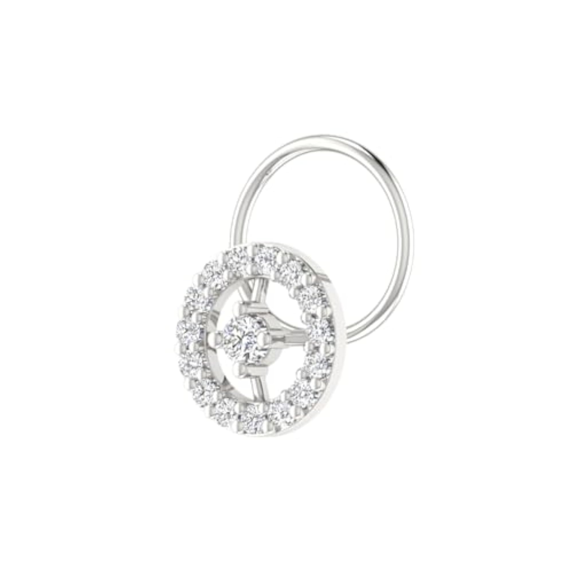 Women's 14Kt White Gold Stud Nosering