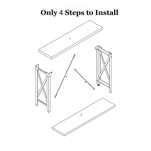 Okd Console Table, 46 Inch Industrial Narrow Entryway Table, Entrance Table Sofa Table With 2 Tier Storage Shelf For Hallway, Living Room, Foyer, Corridor, Office, Dark Rustic Oak #TOP6