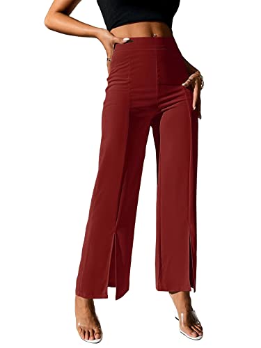 Image of Shasmi Women's Dress Pants Stretchy Work Slacks Business Casual Office Bootcut Leg Elastic Waist Regular Fit Plazzo Trouser Pant (Pant 65)