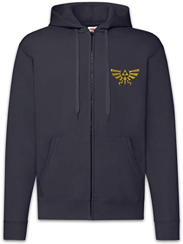 Urban Backwoods Triforce Vintage Logo Zip Hoodie Sweat à Capuche pour Homme Bleu Taille S