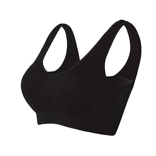 Generico Reggiseno Sportivo Donna Cotone Senza Ferretto Push Up Reggiseni Sportivi Senza Cuciture Bralette Elasticizzato Taglie Forti Top per Palestra Corsa Yoga Fitness Ginnastica