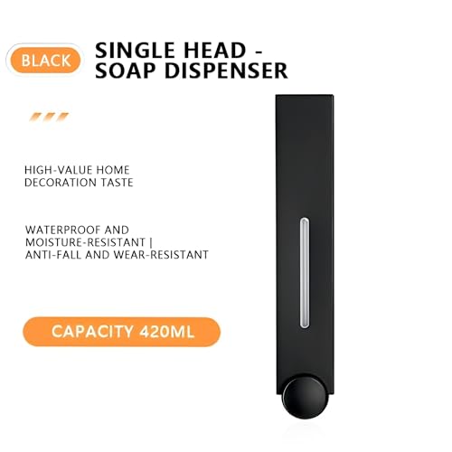 Image of Carnival ABS 420ml Wall Mounted Liquid Black Soap Dispenser | Lotion,Hand Wash,Shampoo,Gel,Soap Dispenser for Bathroom and Washbasin |1 Year Leakage Warranty