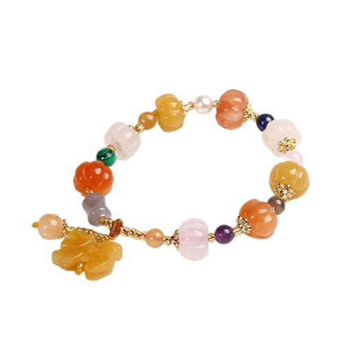 Bracelets femmes perles jade naturel pendentif citrouille pour couple