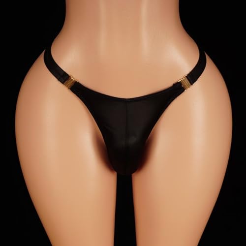 Faringoto Herren Sissy Tanga Unterwäsche Femboy Kleidung für Männer Höschen Slip Mini Bikinis, Schwarz, Einheitsgröße