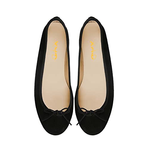 XYD Women Casual Daily Comfort Ballet Flats Round Closed Toe Slip On Dress Indoor Walking Driving Shoes with Bowknot3