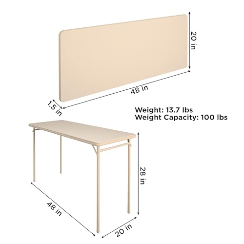 Image of CoscoProducts Cosco Folding Serving Table, 20 inch x 48 inch, Antique Linen