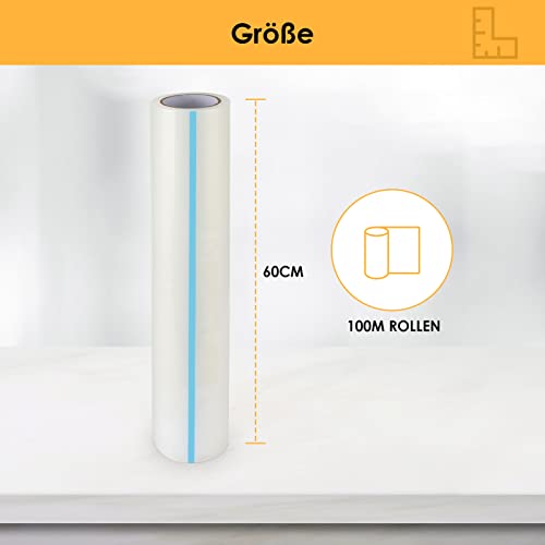 Película protectora de suelo para moqueta, grande 60 cm x 100 m, transparente, autoadhesivo largo, película de protección temporal de plástico PE, resistente al agua, cubierta de polvo para piso - imagen 6