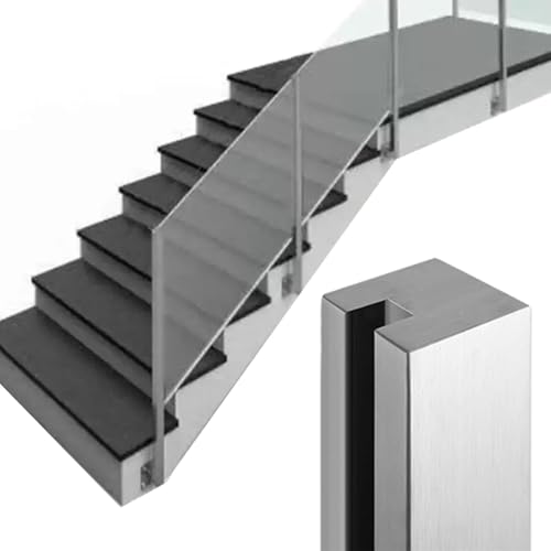 Barandilla de cristal para escaleras, acero inoxidable 304, para interiores y exteriores, fácil instalación, barandillas de seguridad duraderas para hogares modernos y espacios comerciales