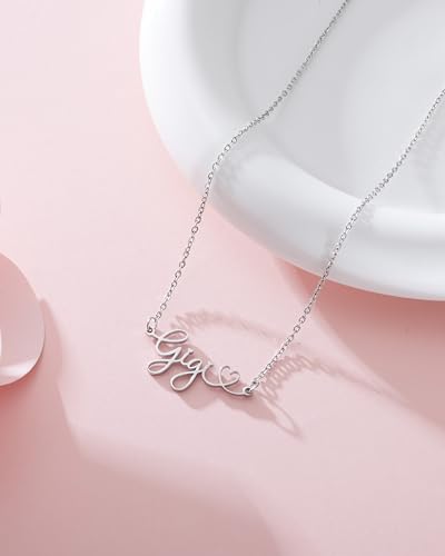 Grandma Necklace Nanny Jewelry Stainless Steel Cutout Gigi Mimi Nana Nanny Heart Letter Pendant Necklace Gifts for Grandma from Grandchild.2
