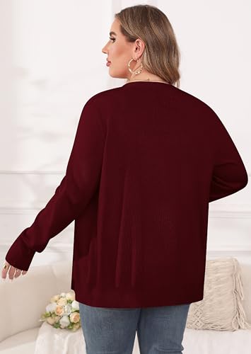 Image of TIANZHU Plus Size Cardigan for Women Button Open Front Long Sleeve V Neck Comfy Lightweight Sweaters XL-4XL