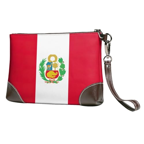 YIJIAYUN Bolso organizador de cuero vacuno con estampado de bandera de Perú para eventos nocturnos, citas, noches, bodas YIJIAYUN Bolso organizador de cuero vacuno con estampado de bandera de Perú para eventos nocturnos, citas, noches, bodas