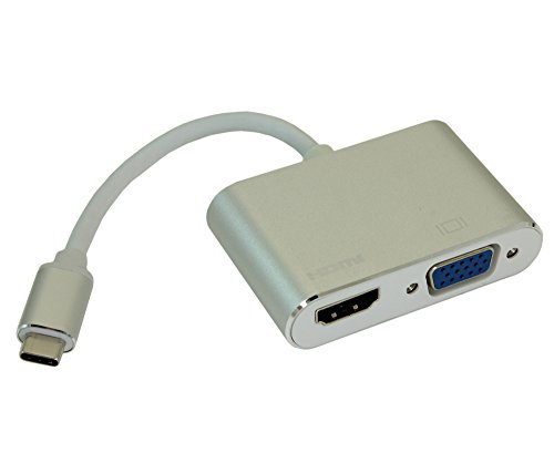 MyCableMart USB 3 Type C Male to HDMI 4K@30Hz VGA (Mirror or Desktop) Adapter Cable