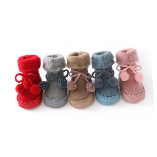 LIFKOME Warm Boy Girl's Socks and Shoes Boy Girl Slipper Socks Non-slip Soft Long Boot for Newborns and Toddlers3